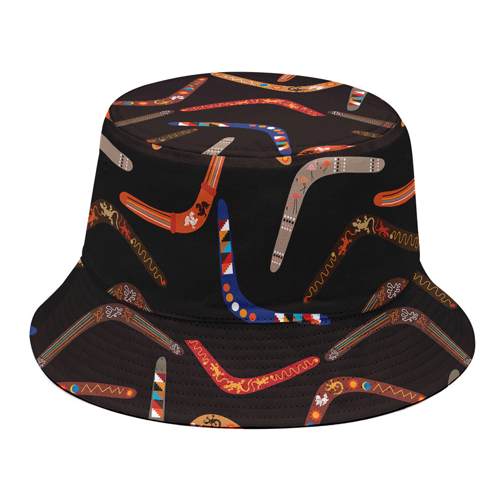 Australian Boomerang Pattern Print Bucket Hat