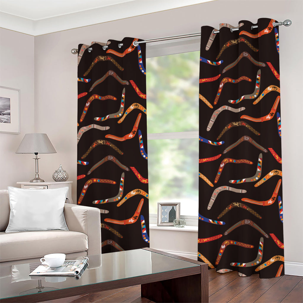 Australian Boomerang Pattern Print Grommet Curtains