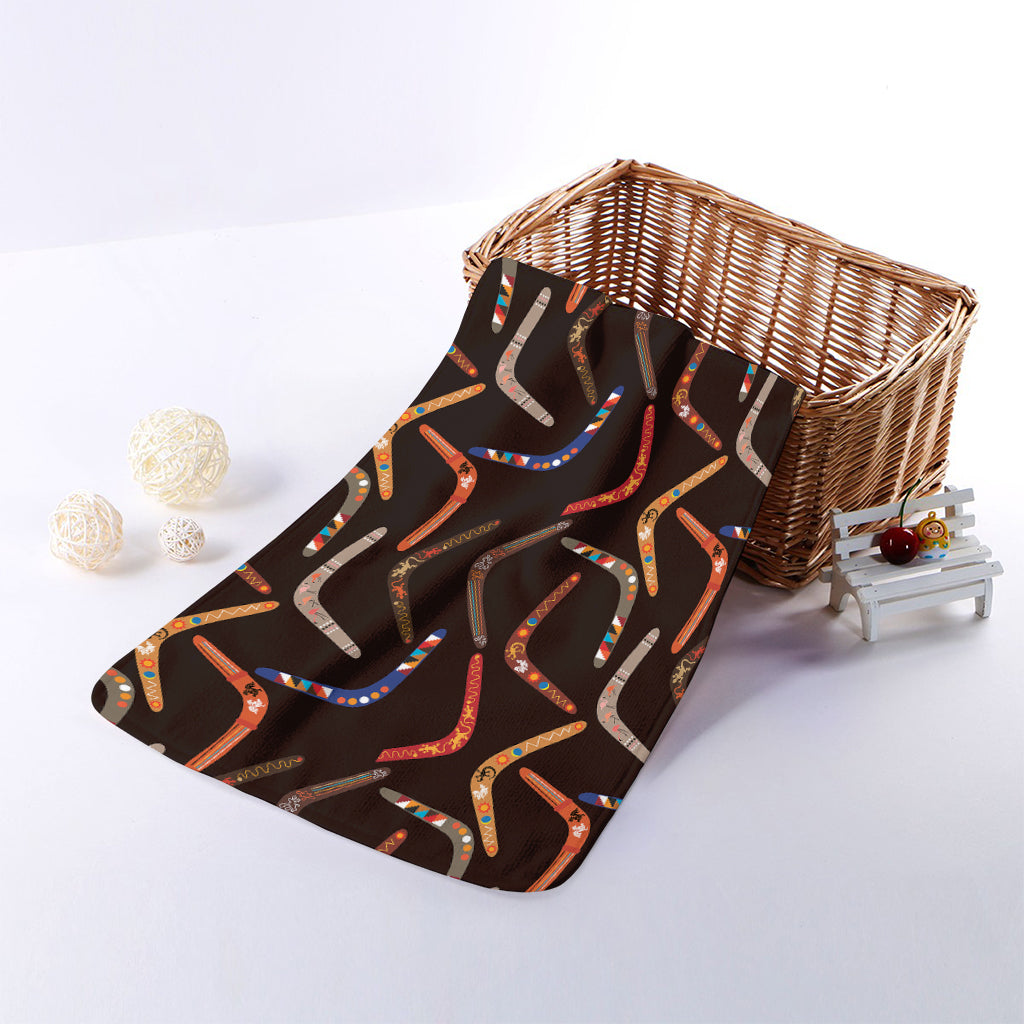 Australian Boomerang Pattern Print Towel