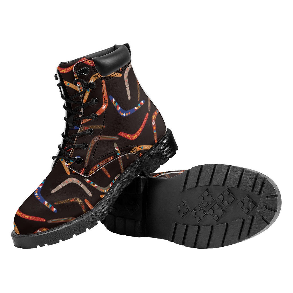 Australian Boomerang Pattern Print Work Boots