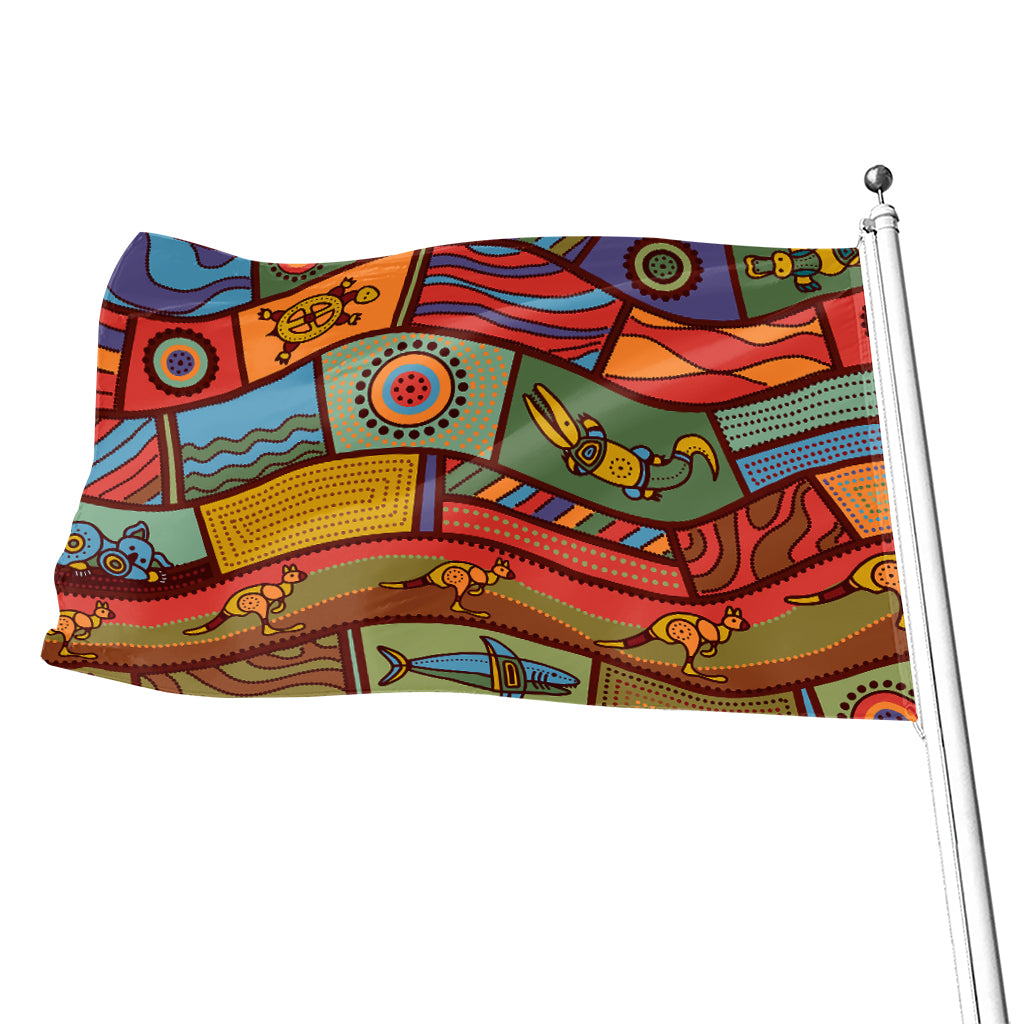 Australian Ethnic Pattern Print Flag