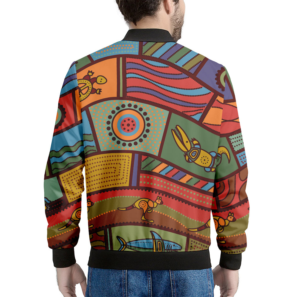 Australian Ethnic Pattern Print Men's Bomber Jacket