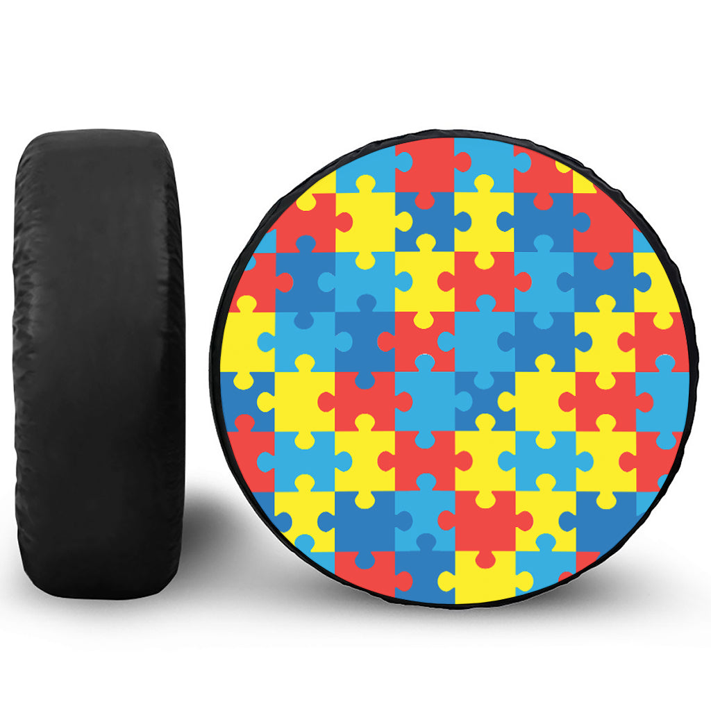 Autism Awareness Pattern Print Tire Cover
