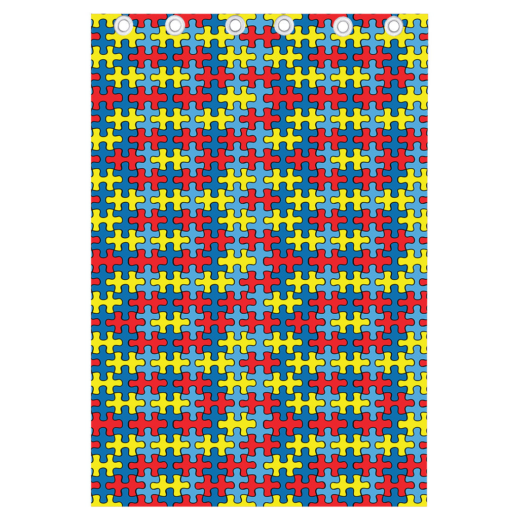 Autism Awareness Puzzle Print Curtain