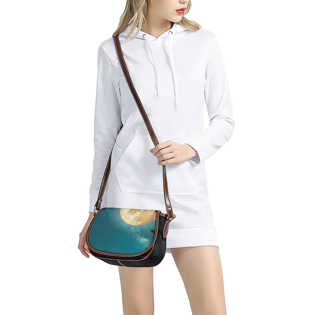 Autumn Full Moon Print Saddle Bag