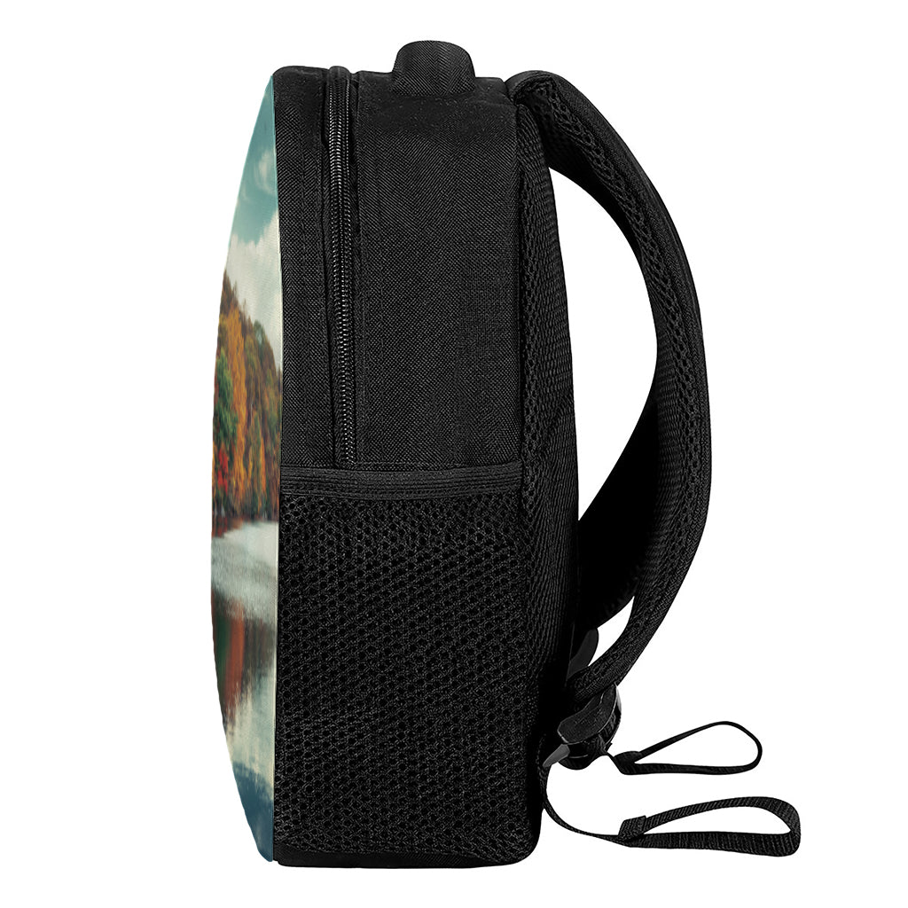 Autumn Lake Print Casual Backpack