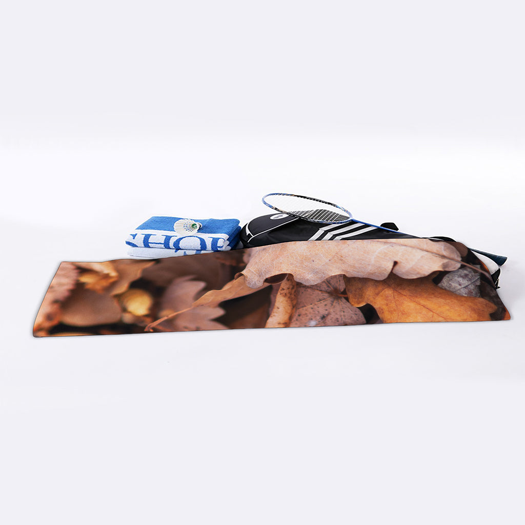 Autumn Oak leaf Print Sports Towel