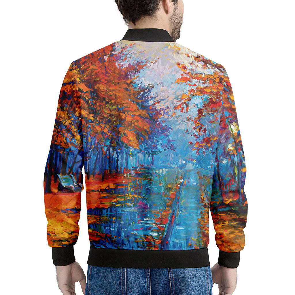 Autumn Painting Print Men's Bomber Jacket