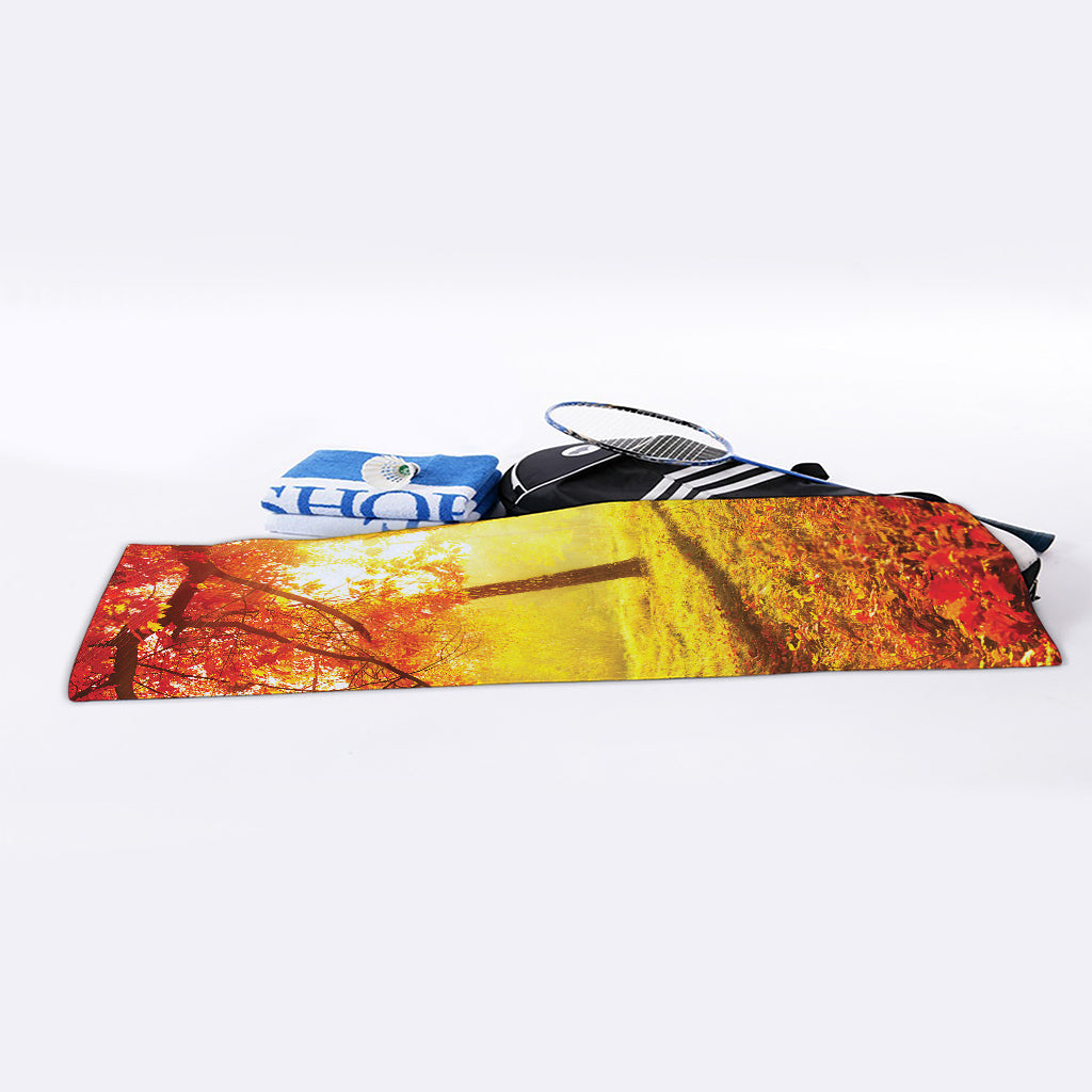 Autumn Trees Print Sports Towel