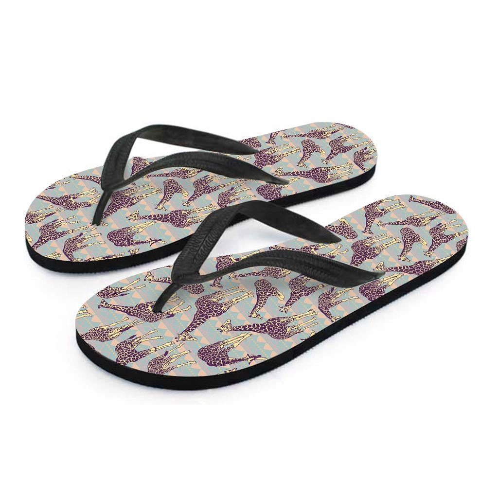 Aztec Giraffe Pattern Print Flip Flops
