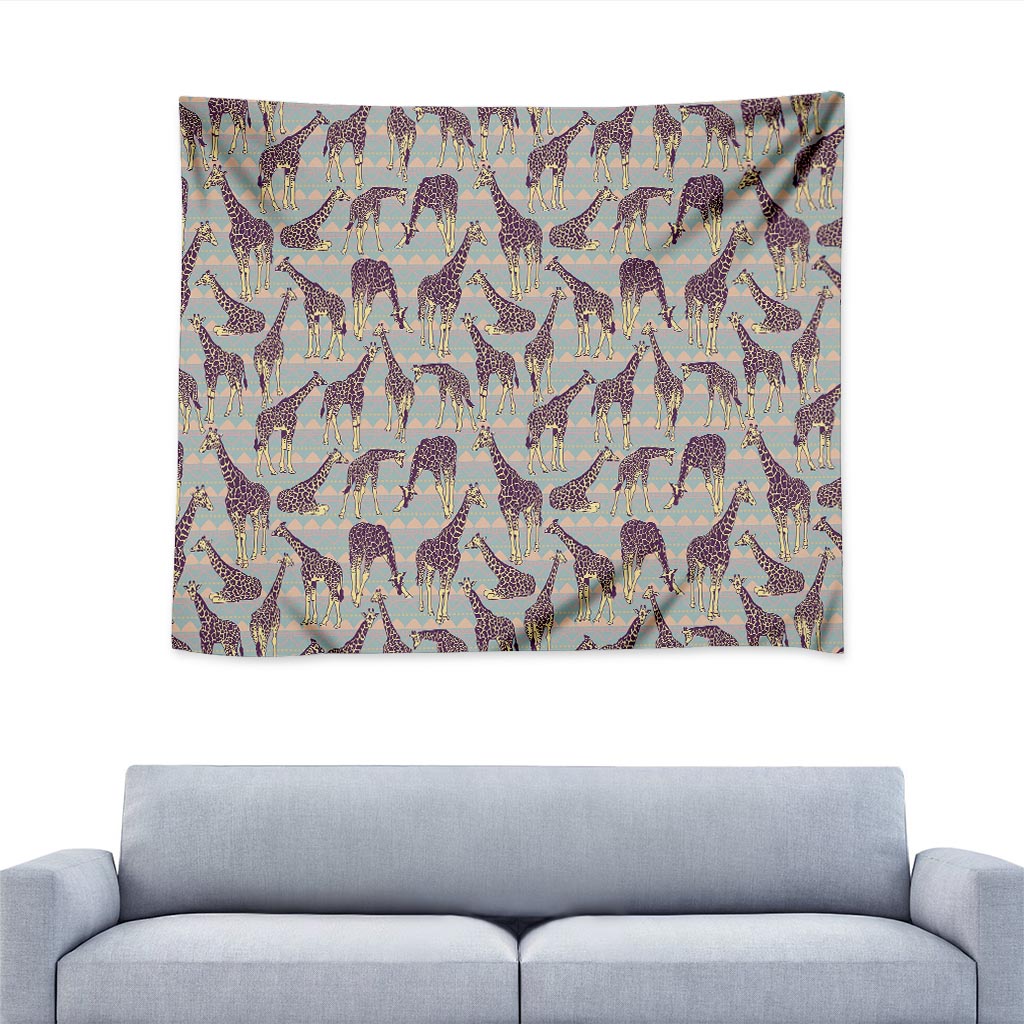 Aztec Giraffe Pattern Print Tapestry