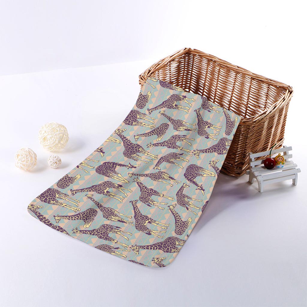 Aztec Giraffe Pattern Print Towel
