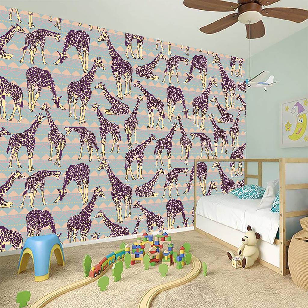 Aztec Giraffe Pattern Print Wall Sticker