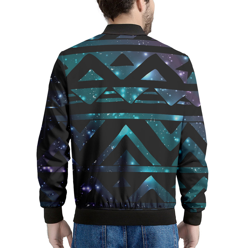 Aztec Tribal Galaxy Pattern Print Men's Bomber Jacket