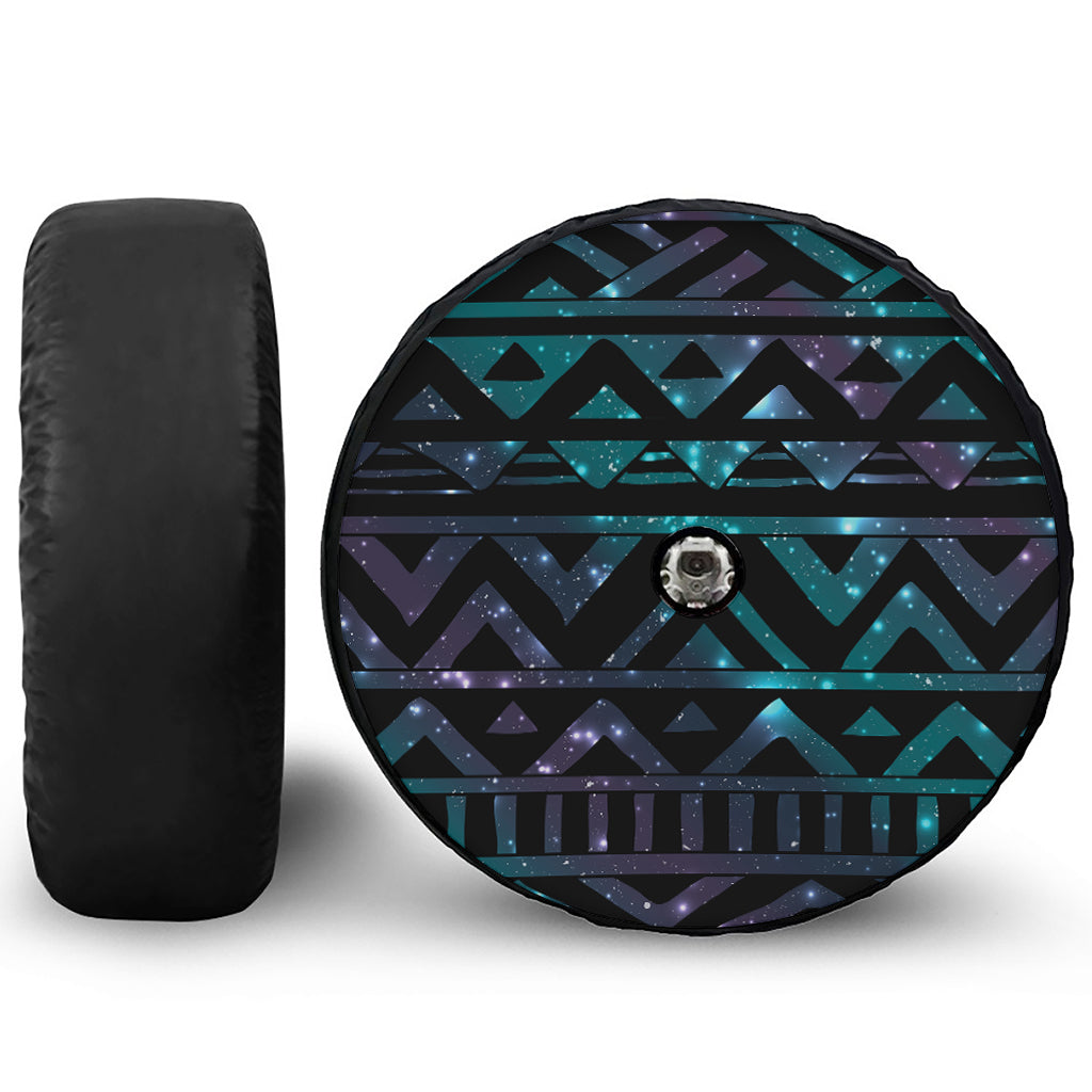 Aztec Tribal Galaxy Pattern Print Tire Cover With Camera Hole