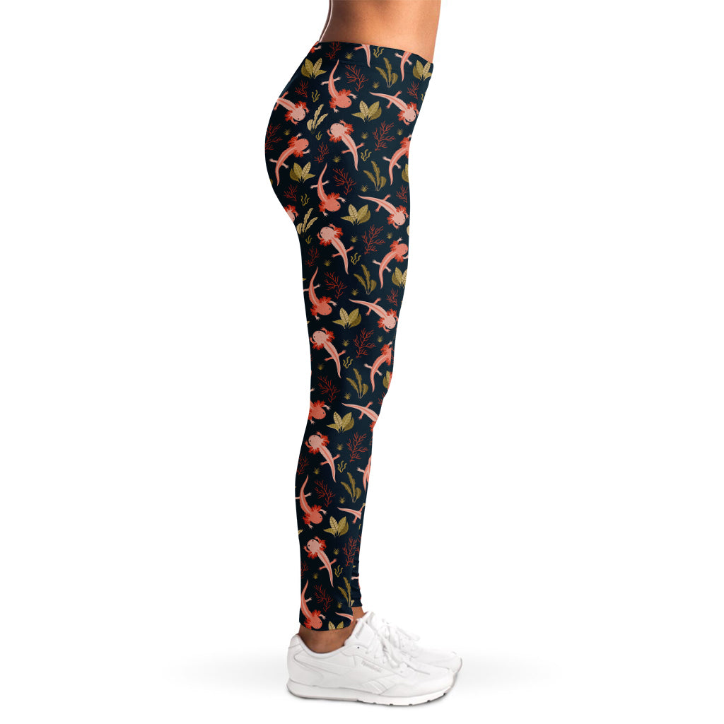 Baby Axolotl Pattern Print Women's Leggings