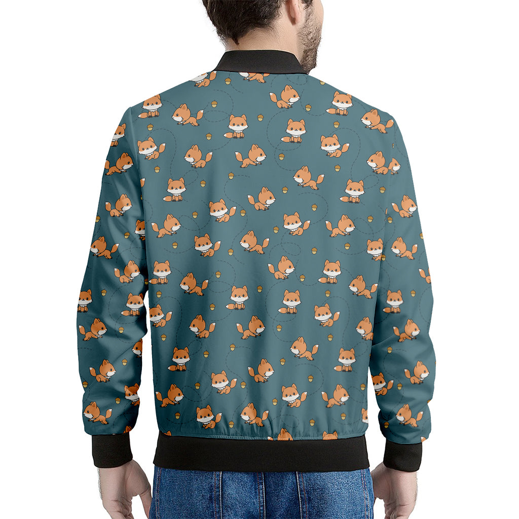 Baby Fox Pattern Print Men's Bomber Jacket
