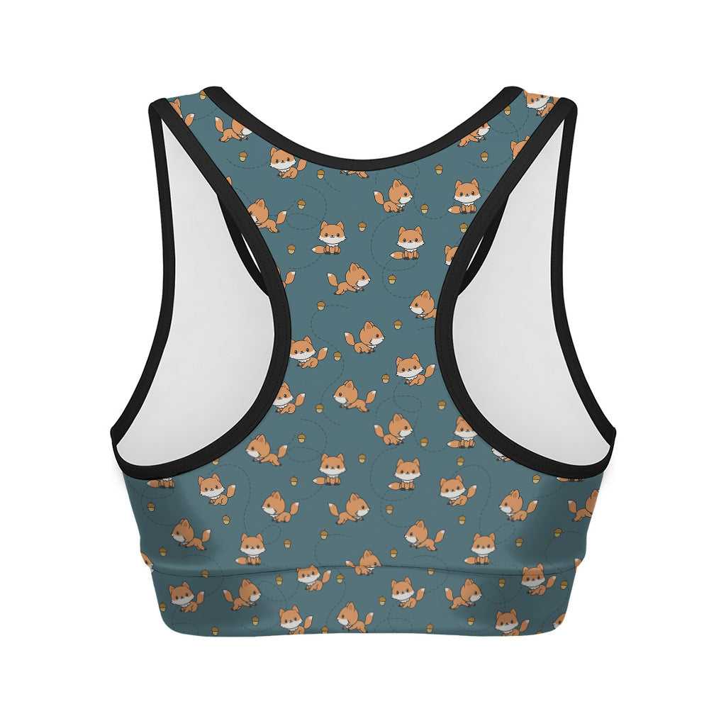 Baby Fox Pattern Print Women's Sports Bra