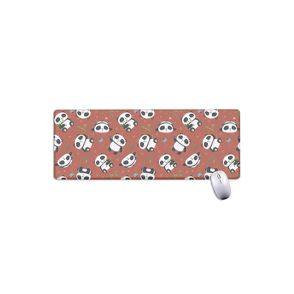 Baby Panda And Bamboo Pattern Print Extended Mouse Pad