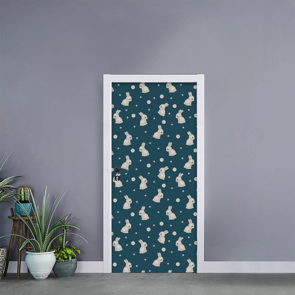 Baby Rabbit Pattern Print Door Sticker