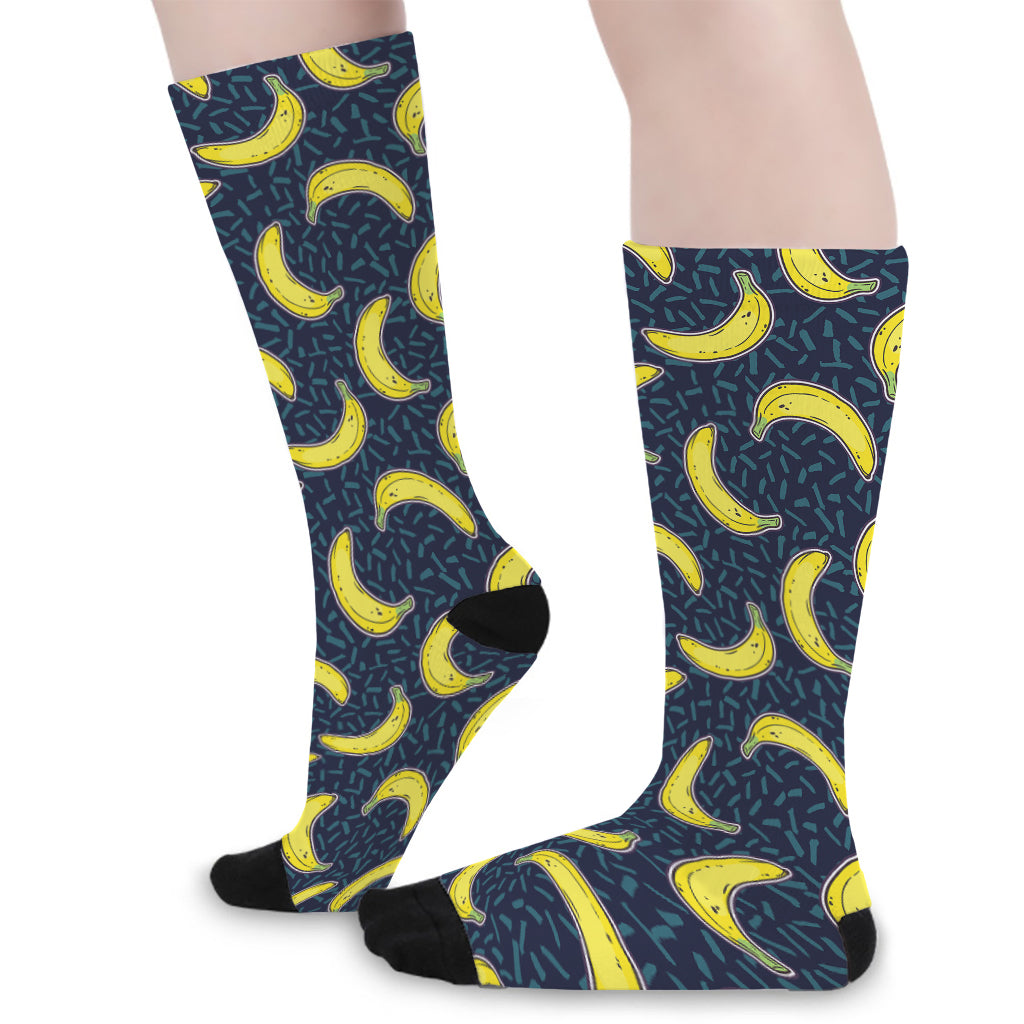 Banana Fruit Pattern Print Long Socks