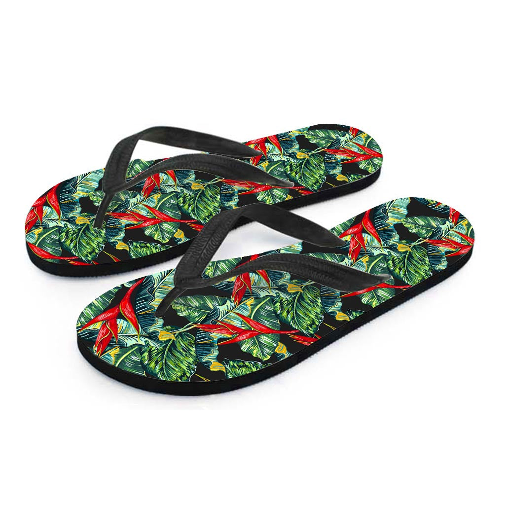 Banana Leaf Hawaiian Pattern Print Flip Flops