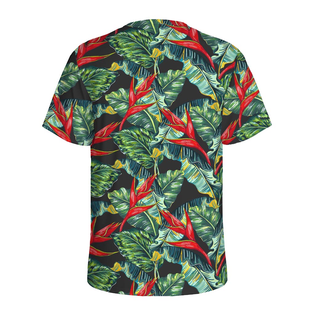 Banana Leaf Hawaiian Pattern Print Men's Sports T-Shirt