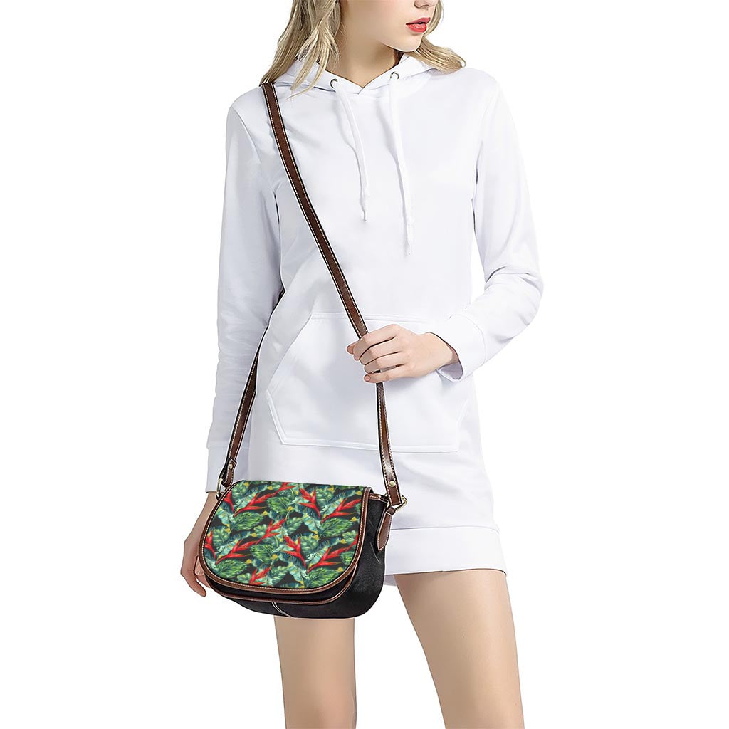 Banana Leaf Hawaiian Pattern Print Saddle Bag