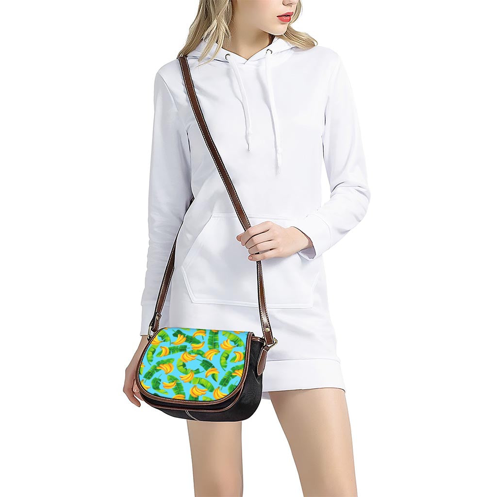 Banana Leaf Pattern Print Saddle Bag