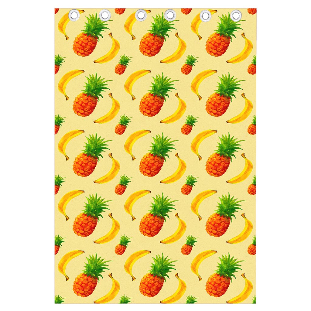 Banana Pineapple Pattern Print Curtain