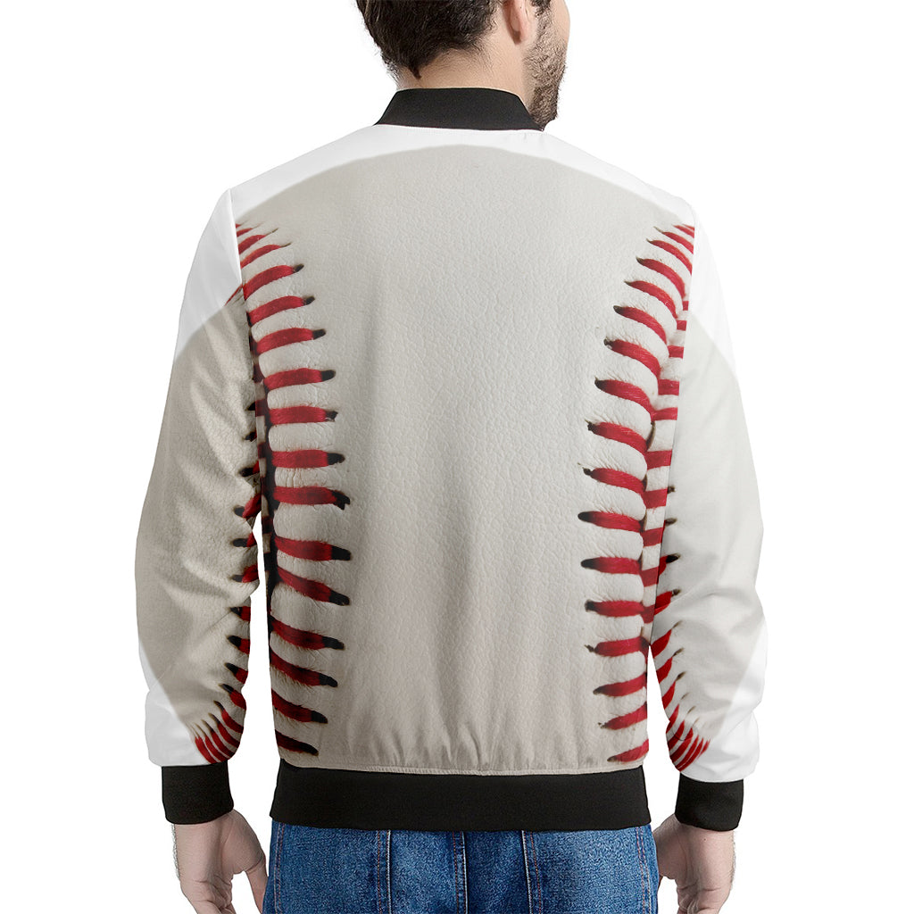 Baseball Stitching Print Men's Bomber Jacket