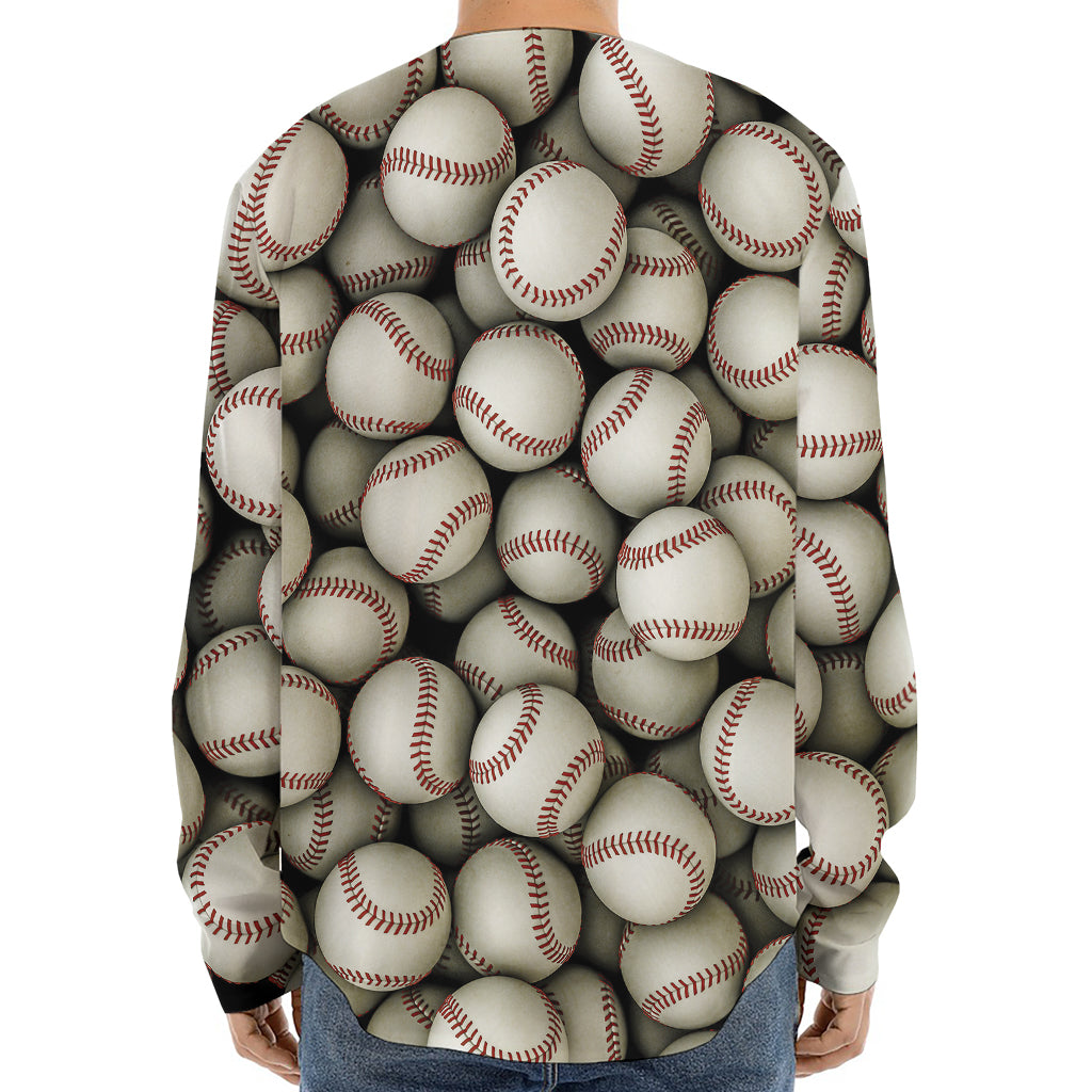 Baseballs 3D Print Long Sleeve Baseball Jersey