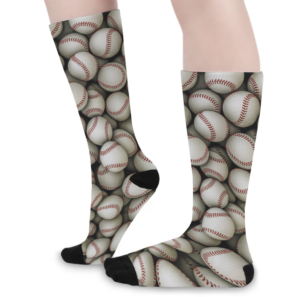 Baseballs 3D Print Long Socks