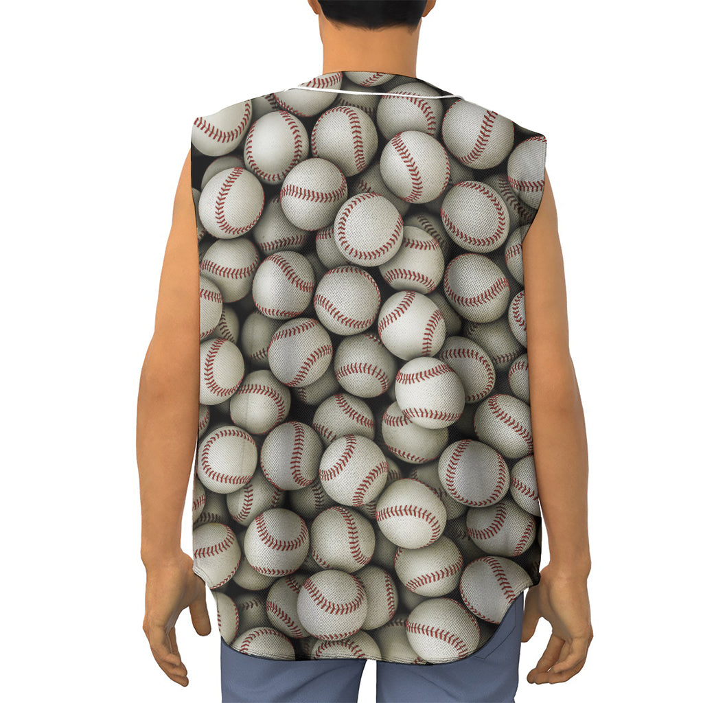 Baseballs 3D Print Sleeveless Baseball Jersey