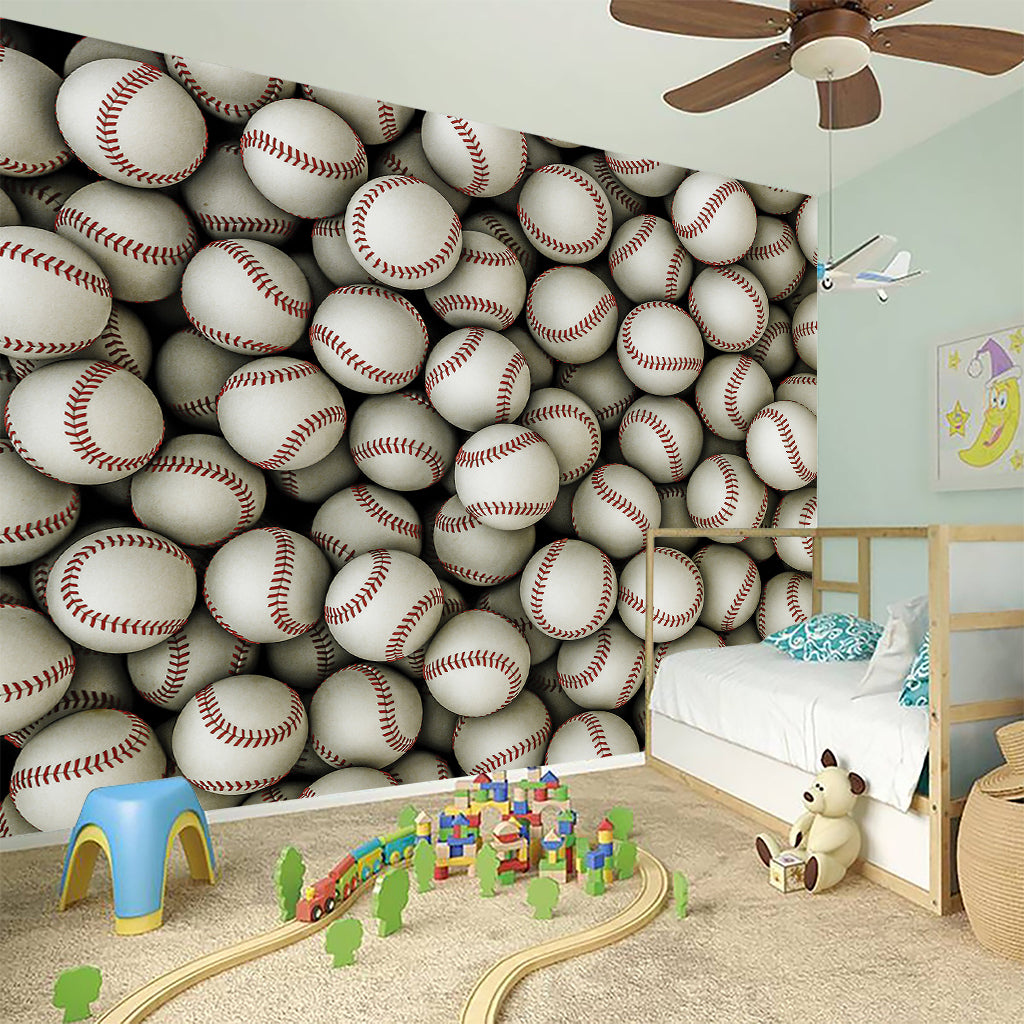 Baseballs 3D Print Wall Sticker