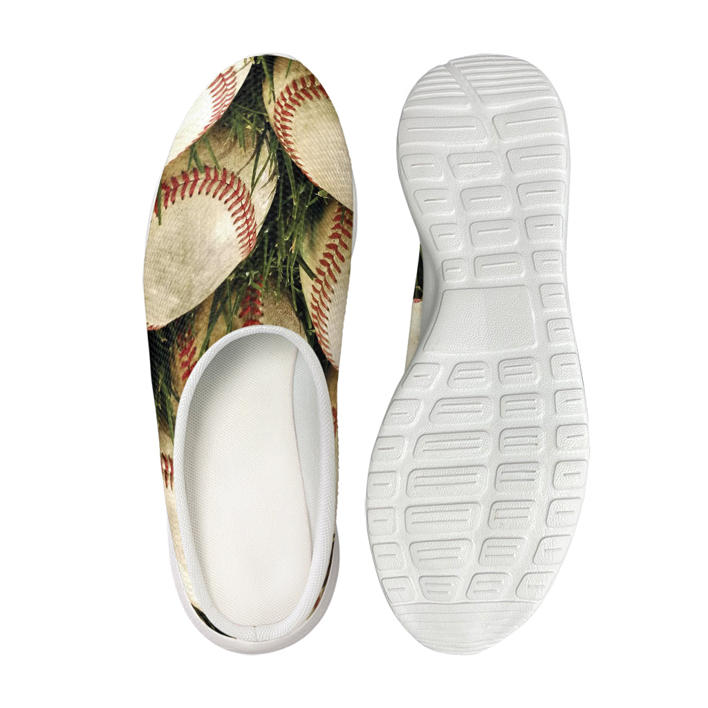 Baseballs On Field Print Mesh Casual Shoes