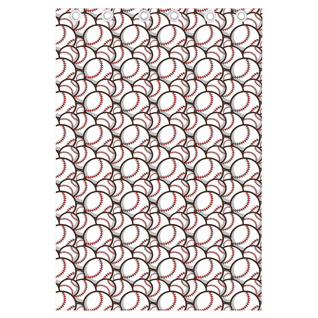Baseballs Pattern Print Curtain