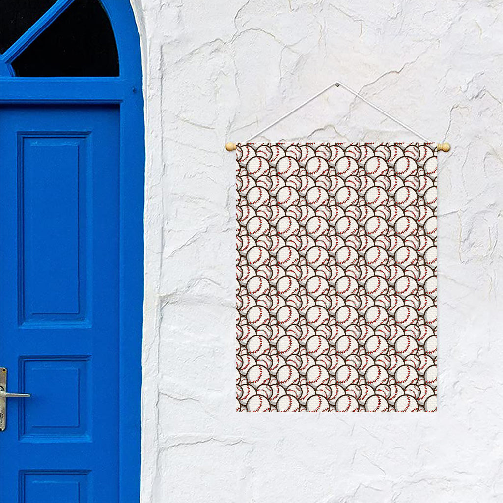 Baseballs Pattern Print Garden Flag