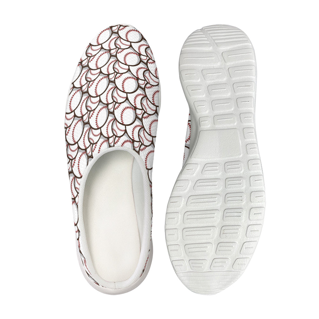 Baseballs Pattern Print Mesh Casual Shoes