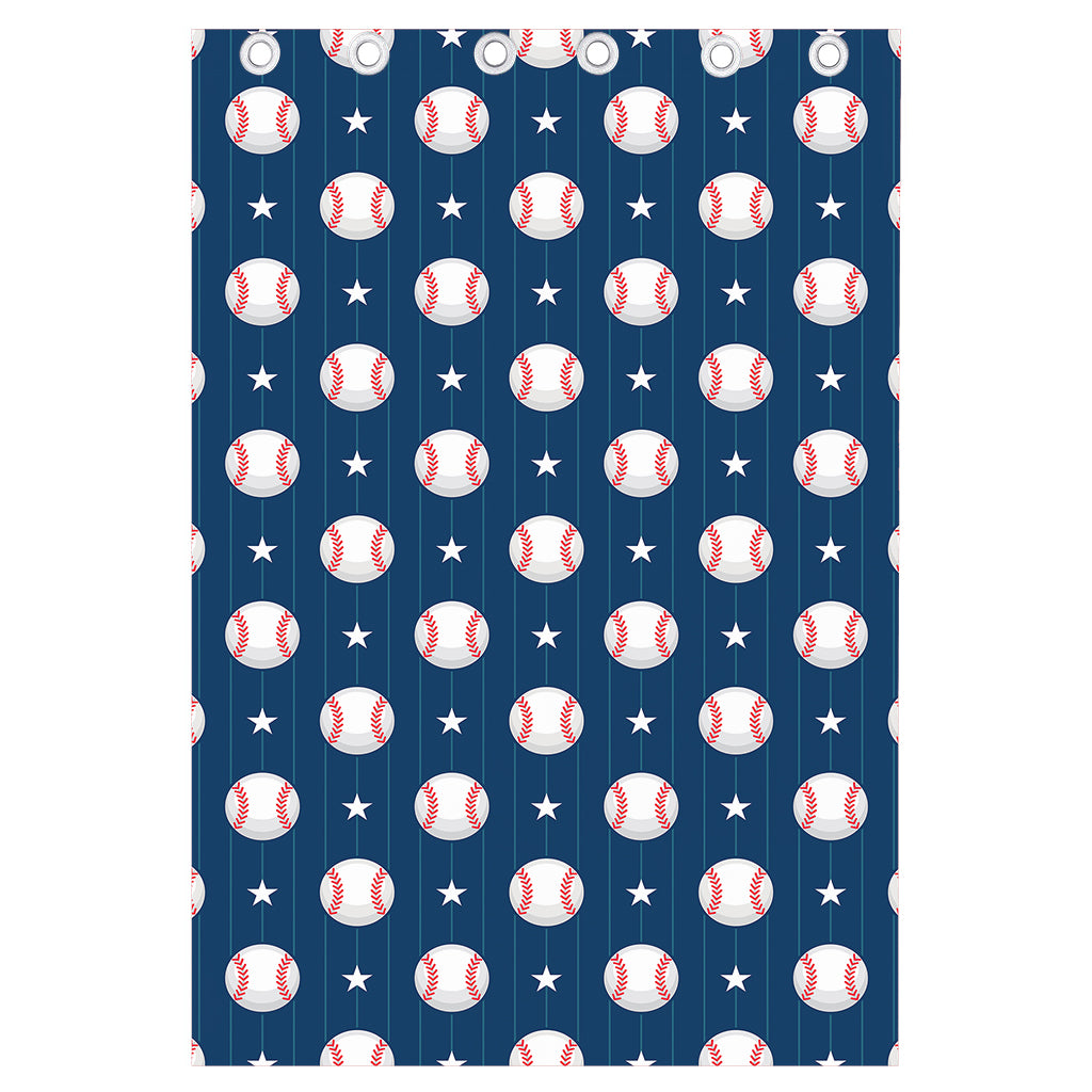 Baseballs Star Pattern Print Curtain