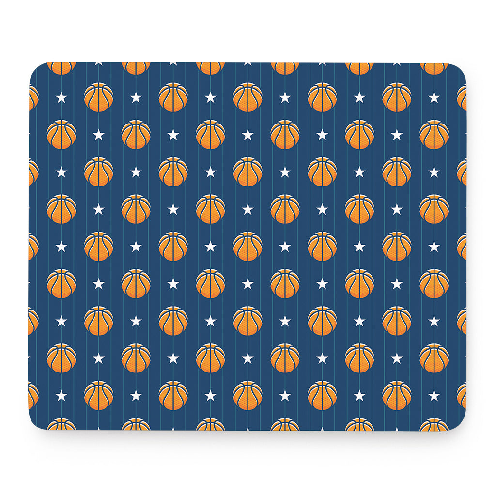 Basketball And Star Pattern Print Mouse Pad