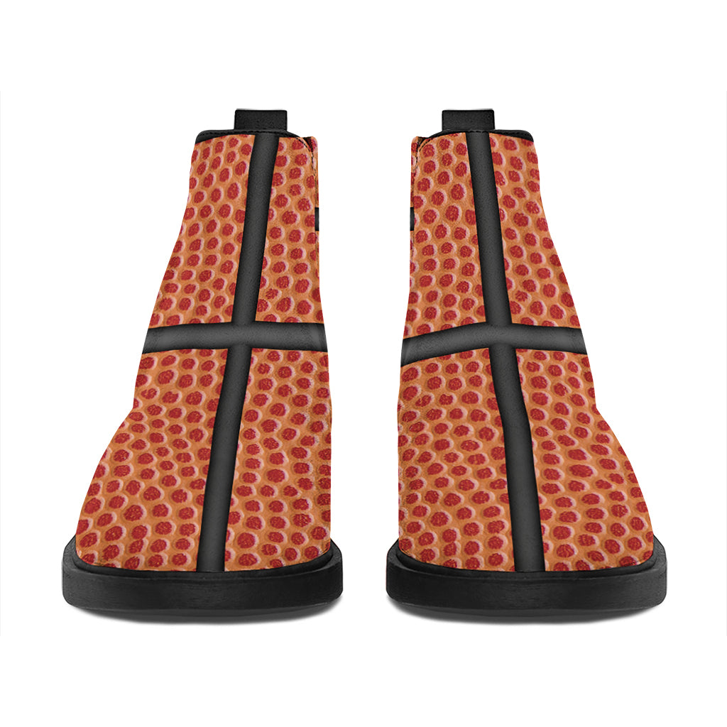 Basketball Ball Print Flat Ankle Boots