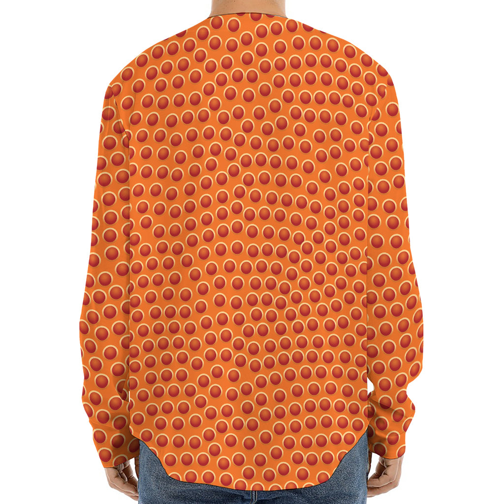 Basketball Bumps Print Long Sleeve Baseball Jersey