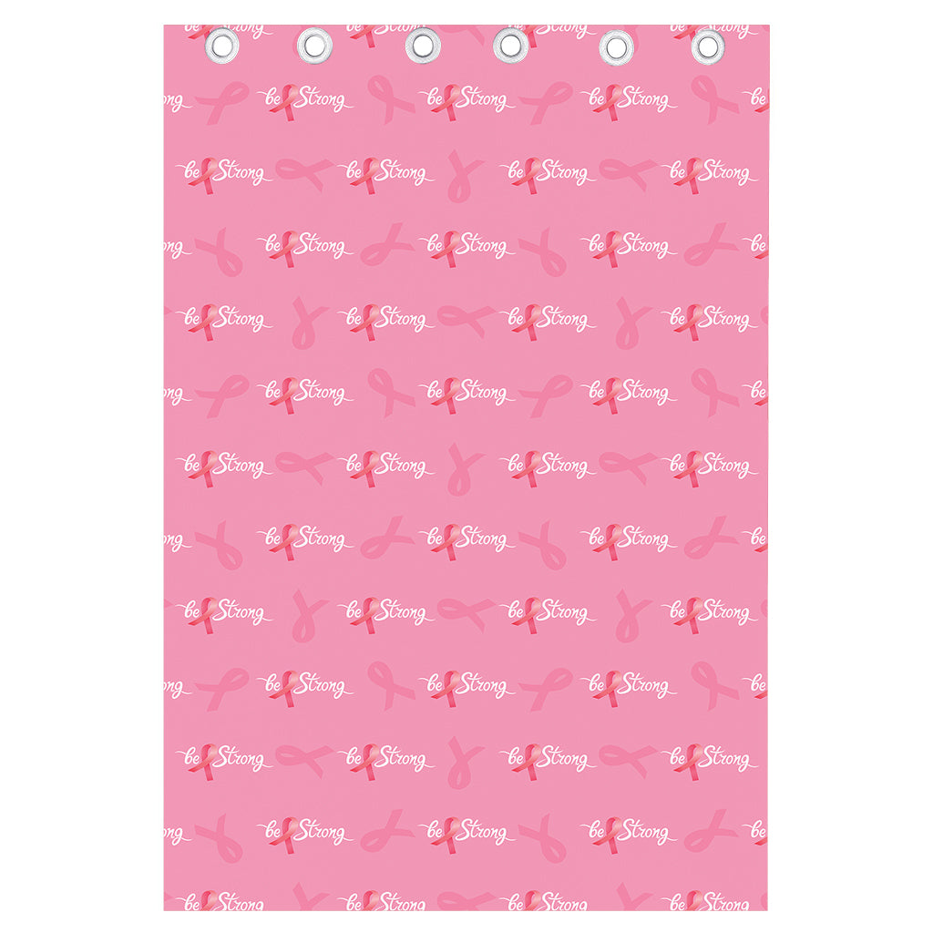 Be Strong Breast Cancer Pattern Print Curtain