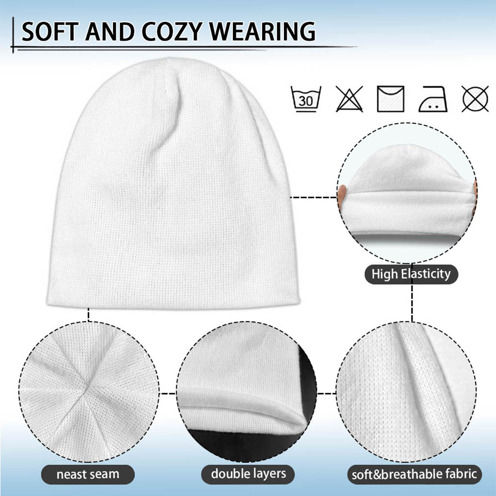 Polar Bear Reading Book Pattern Print Beanie