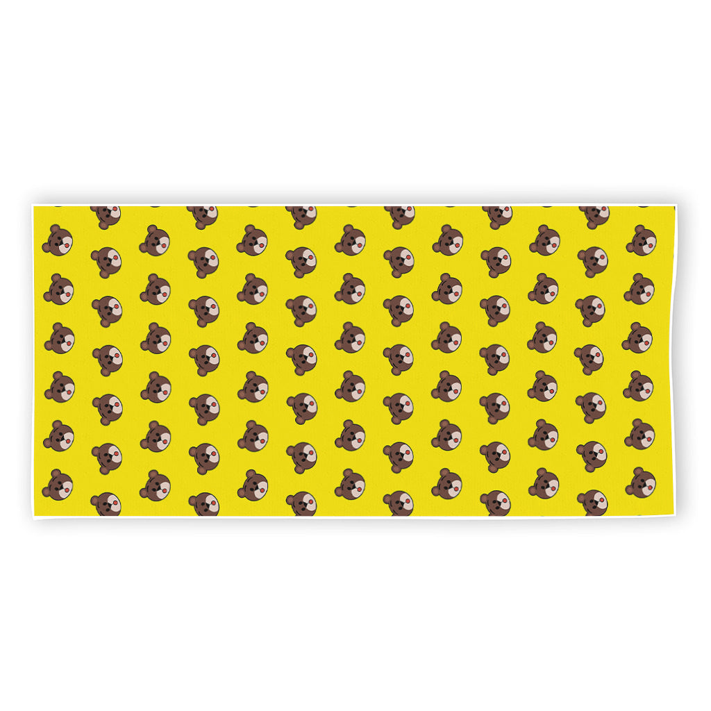 Bear Emoji Pattern Print Beach Towel