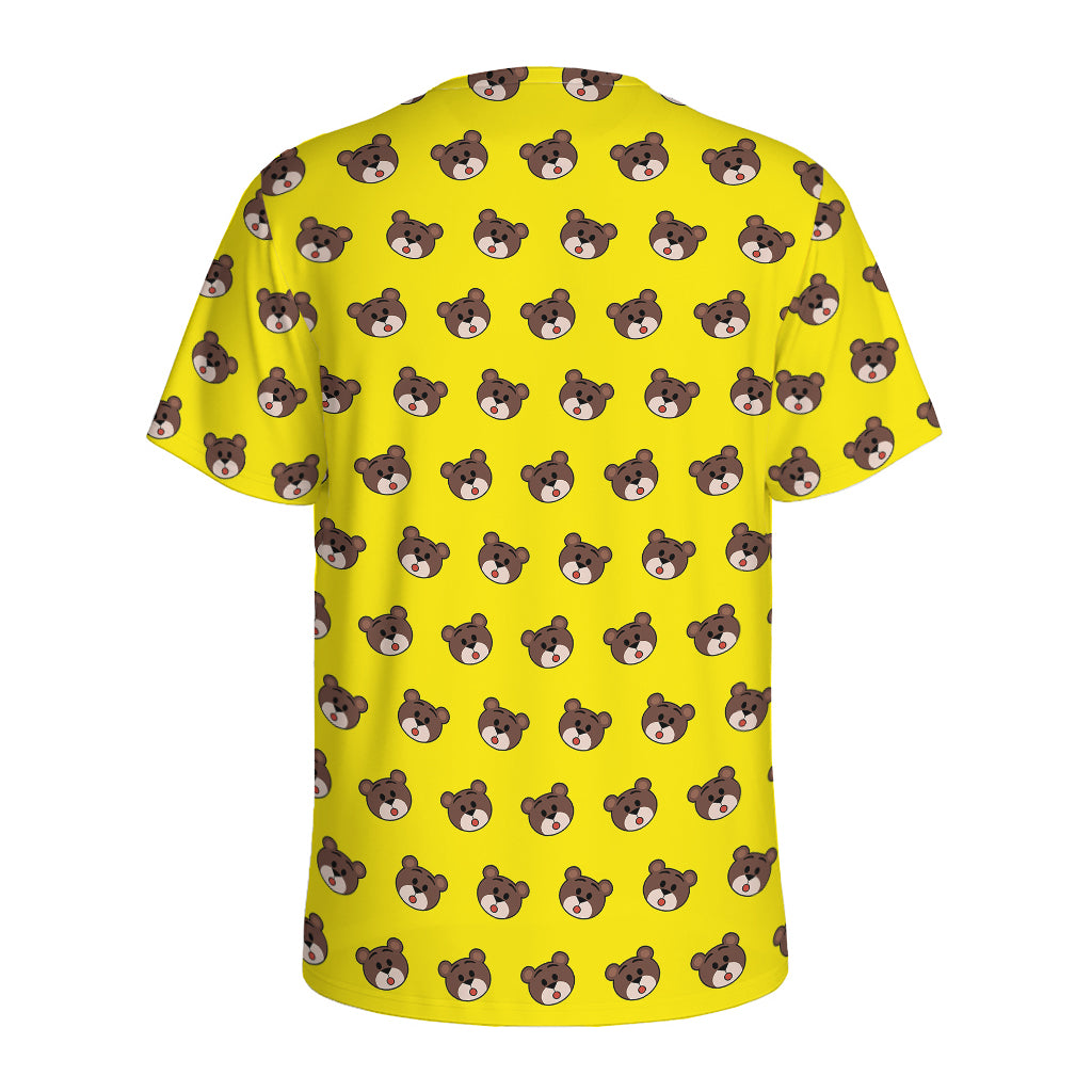 Bear Emoji Pattern Print Men's Sports T-Shirt