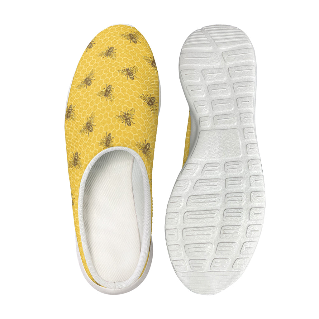 Bee Honeycomb Pattern Print Mesh Casual Shoes