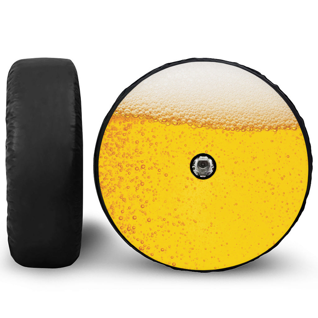 Beer With Foam Print Tire Cover With Camera Hole