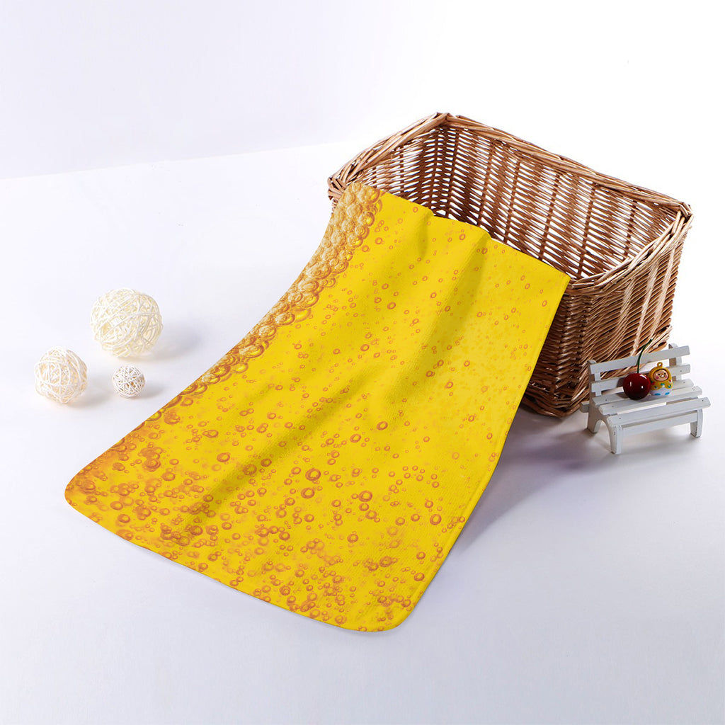 Beer With Foam Print Towel